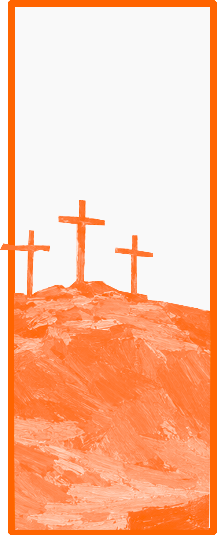 Pintura das três cruzes no monte